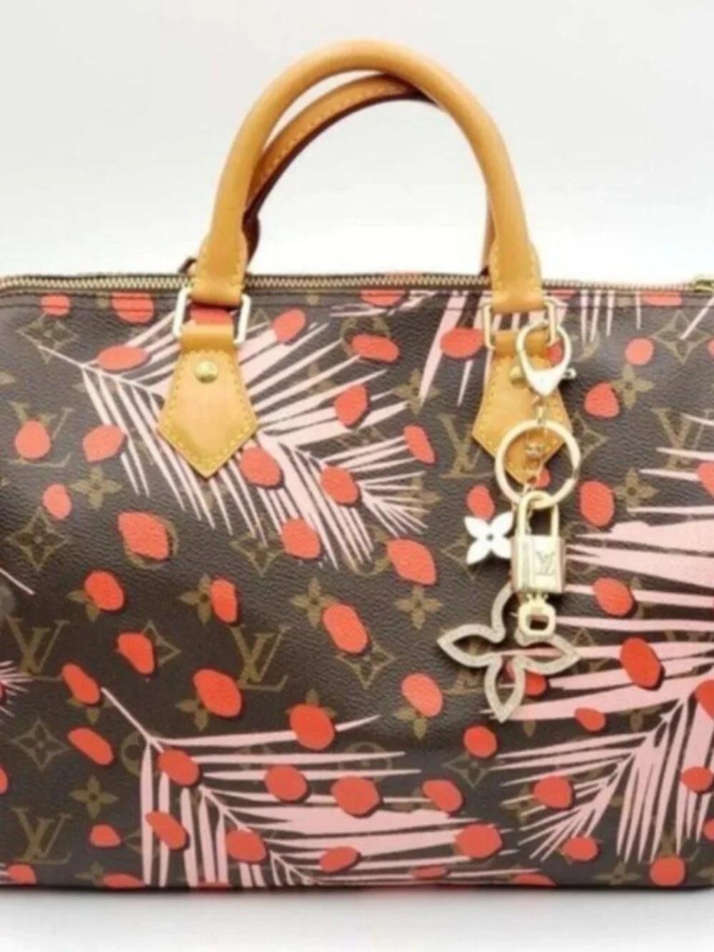Authentic Louis Vuitton Gold Lock 🔒 Keychain Bag Unbranded Clover Charm LV